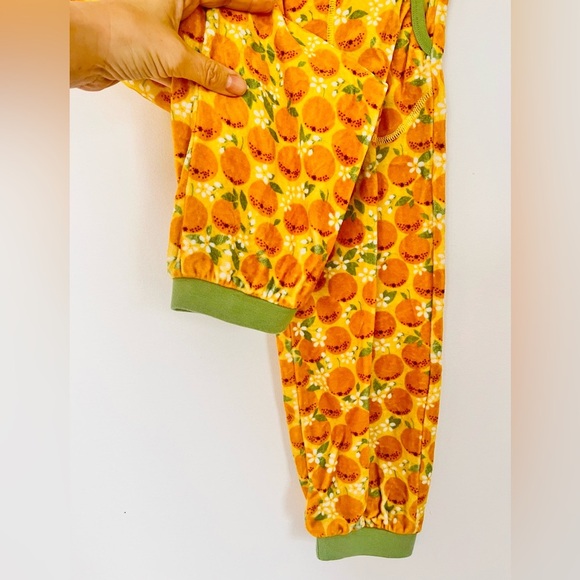 DUNS velvety Orange Print Jogger Pants. 100% organic cotton. Neutral gender - Picture 2 of 7
